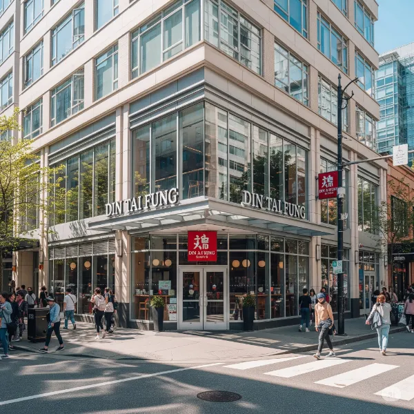 Exterior and Front view of DIN TAI FUNG Resturant locatied at British Columbia, Vancouver At Alberni Street