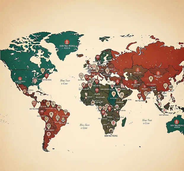 Globally resturants are marked on the map