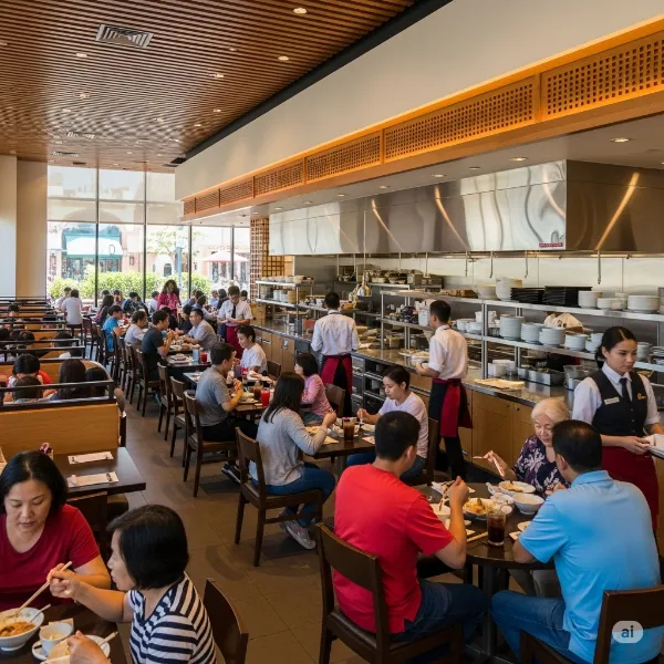 shows the interior of the DIN TAI FUNG At Downtown Disney District