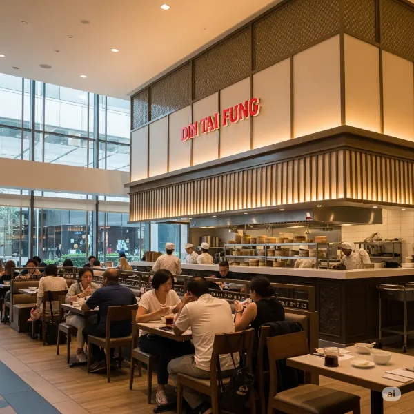 Interior and Dining Experiece Of DIN TAI FUNG Los Angeles At Westfield Century City