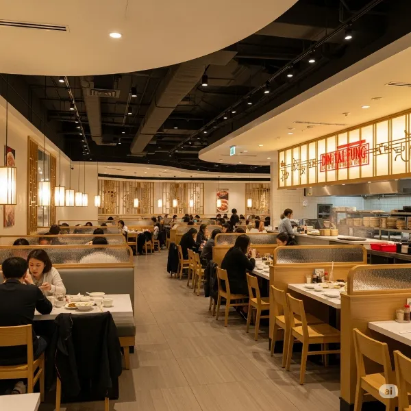 Interior and Dining View Of DIN TAI FUNG Resturant at Oregon, Tigard At Washington Square