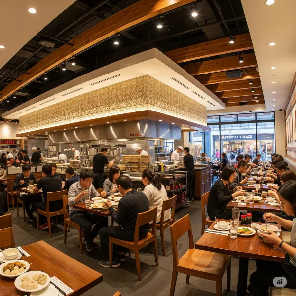 interior and Dining Area of DIN TAI Fung Resturant at Washington, Seattle At University Village
