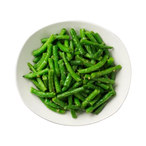 Top View of String Beans with Garlic