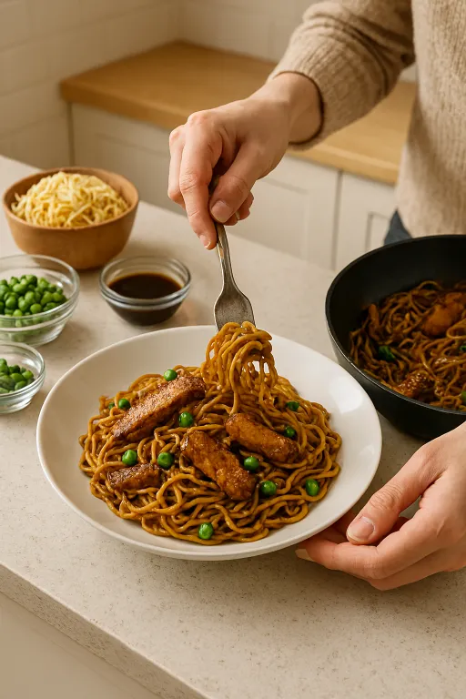 Picture Taken while making of Kurobuta Pork Fried Noodles Recipe