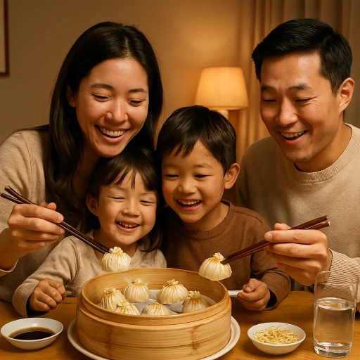 family enjoying he home made Crab Xiao Long Bao